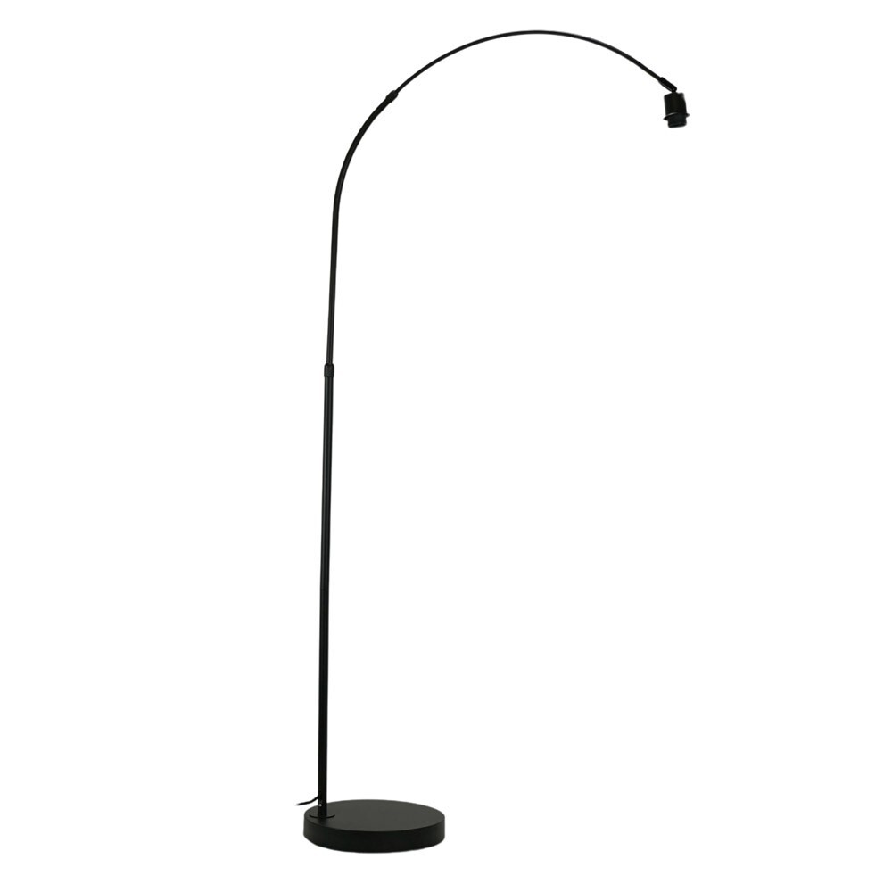 Black Metal Floor Lamp Base Arched Stem Curved Arm Living Room Lounge Light