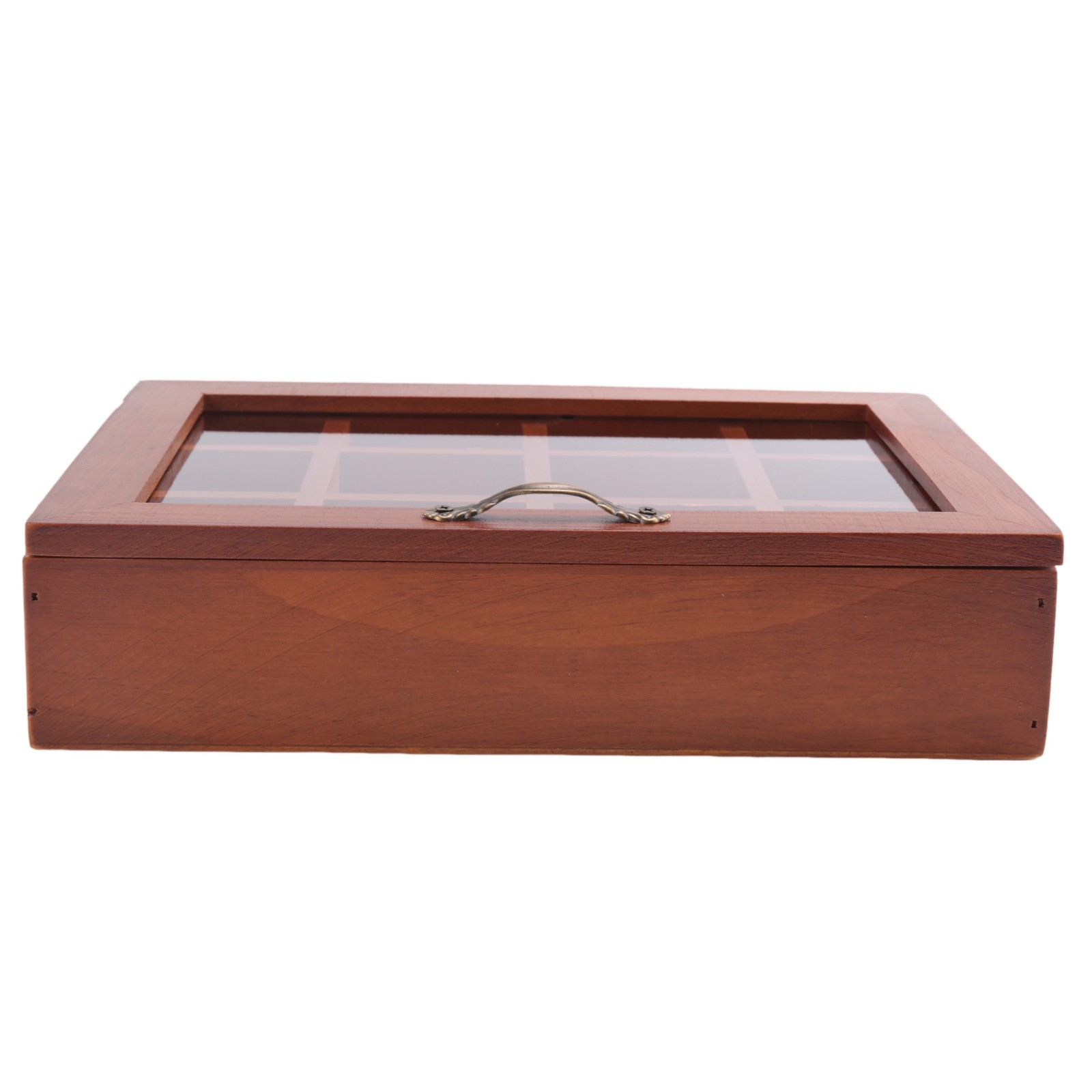 12 Grids Wooden Tea Bag Storage Case Coffee Bag Boxes with Clear Lid A2C73281