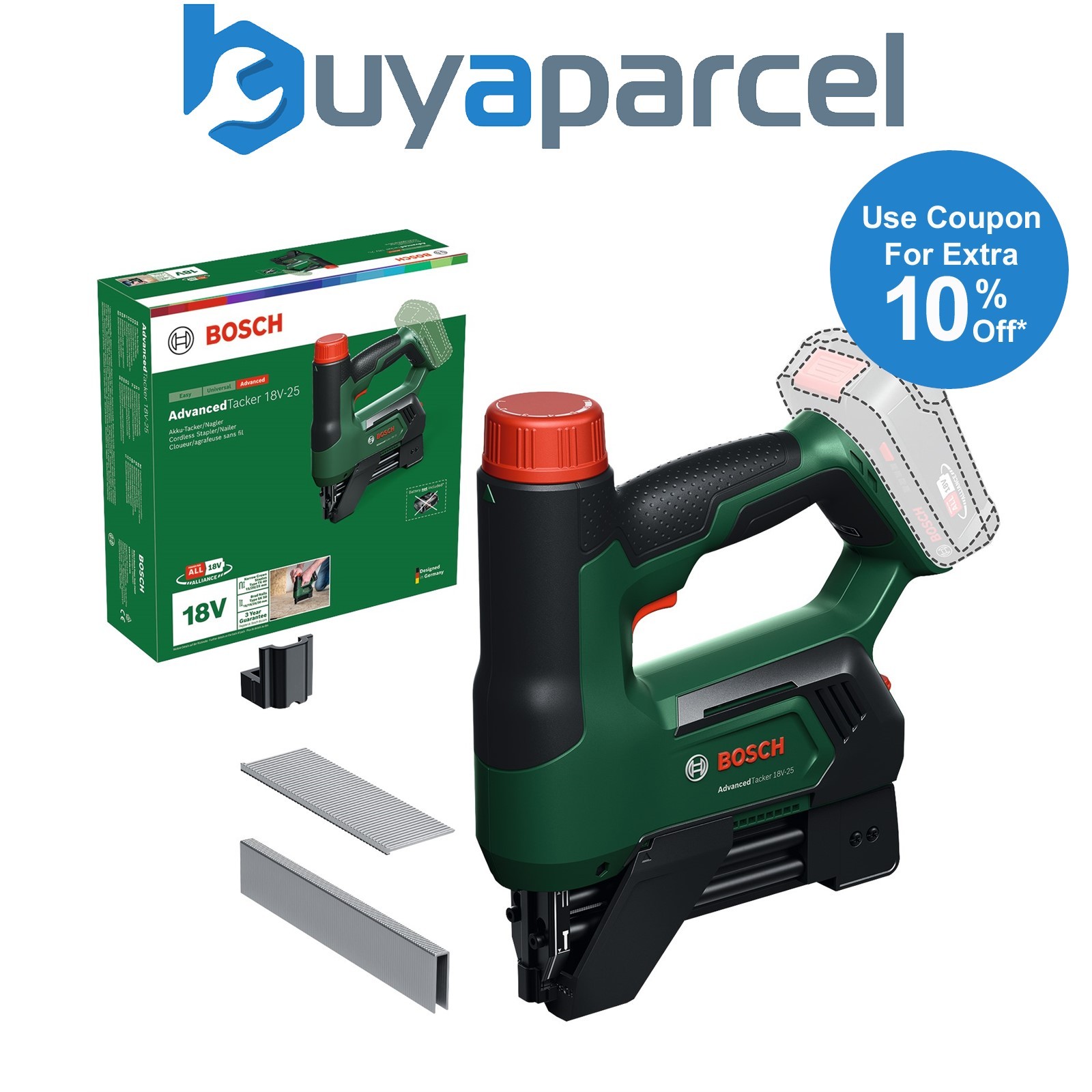 Bosch Cordless 18v Tacker AdvancedTacker 18V-25 Bare Tool 06032A7100 + Staples