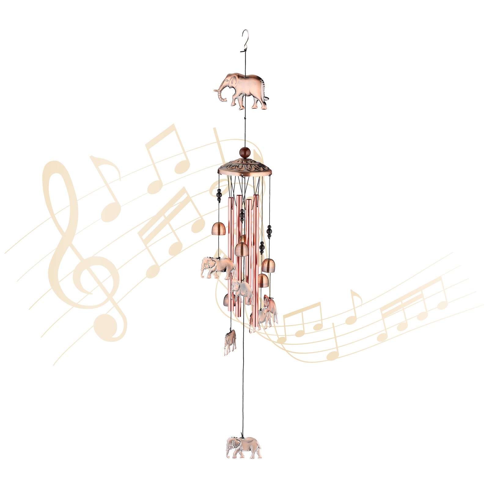 Wind Chime Bells Hanging Sun Catcher Garden Window Decoration Metal Elephants