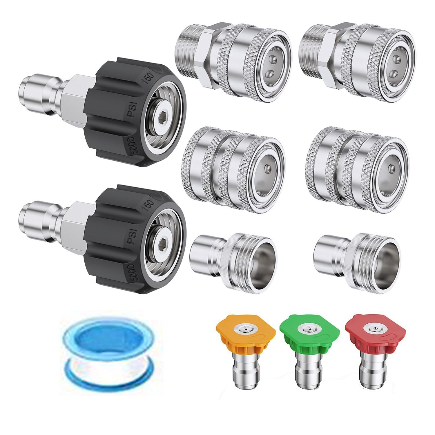 3X(Pressure Washer Adapter Set, Disconnect Kit, M22 Swivel to 3/8Inch 6015