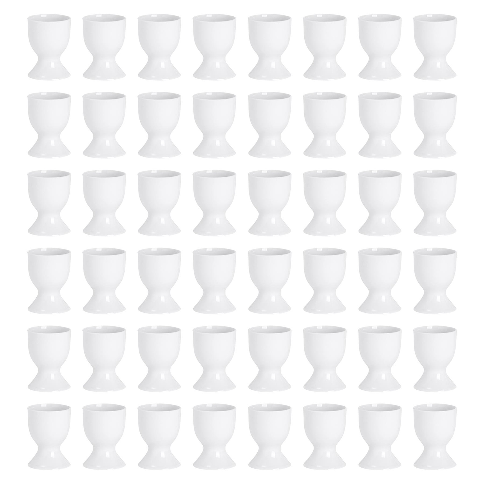 48x Classic White Egg Cups Porcelain Breakfast Hard Soft Boiled Eggs Holder