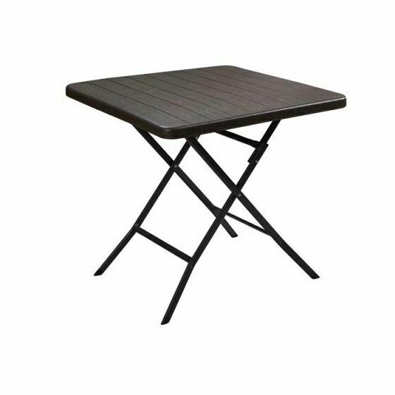 Blow Moulded Folding Wood Effect Steel Base 78cm Table