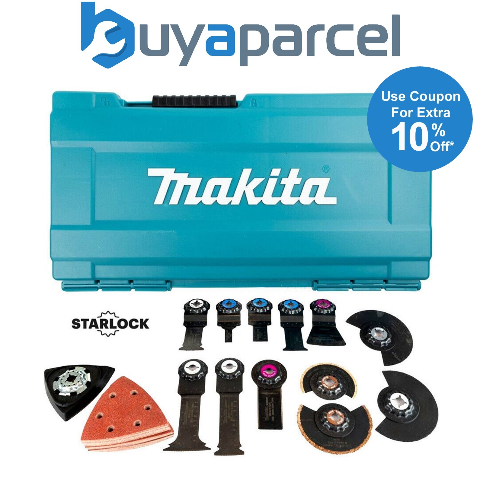 Makita Starlock Multi Tool 44 Piece Set Plunge Segment Blade Sanding Sheet DTM52