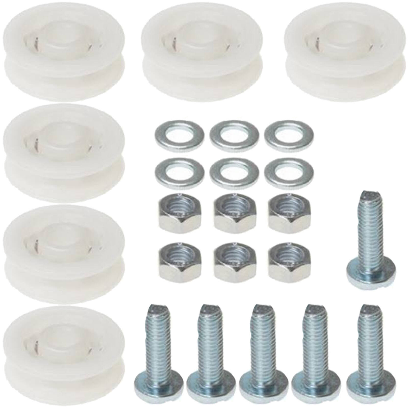 Greenhouse Sliding Door Wheel Roller Repair Kit 28mm Nylon Wheels x 6