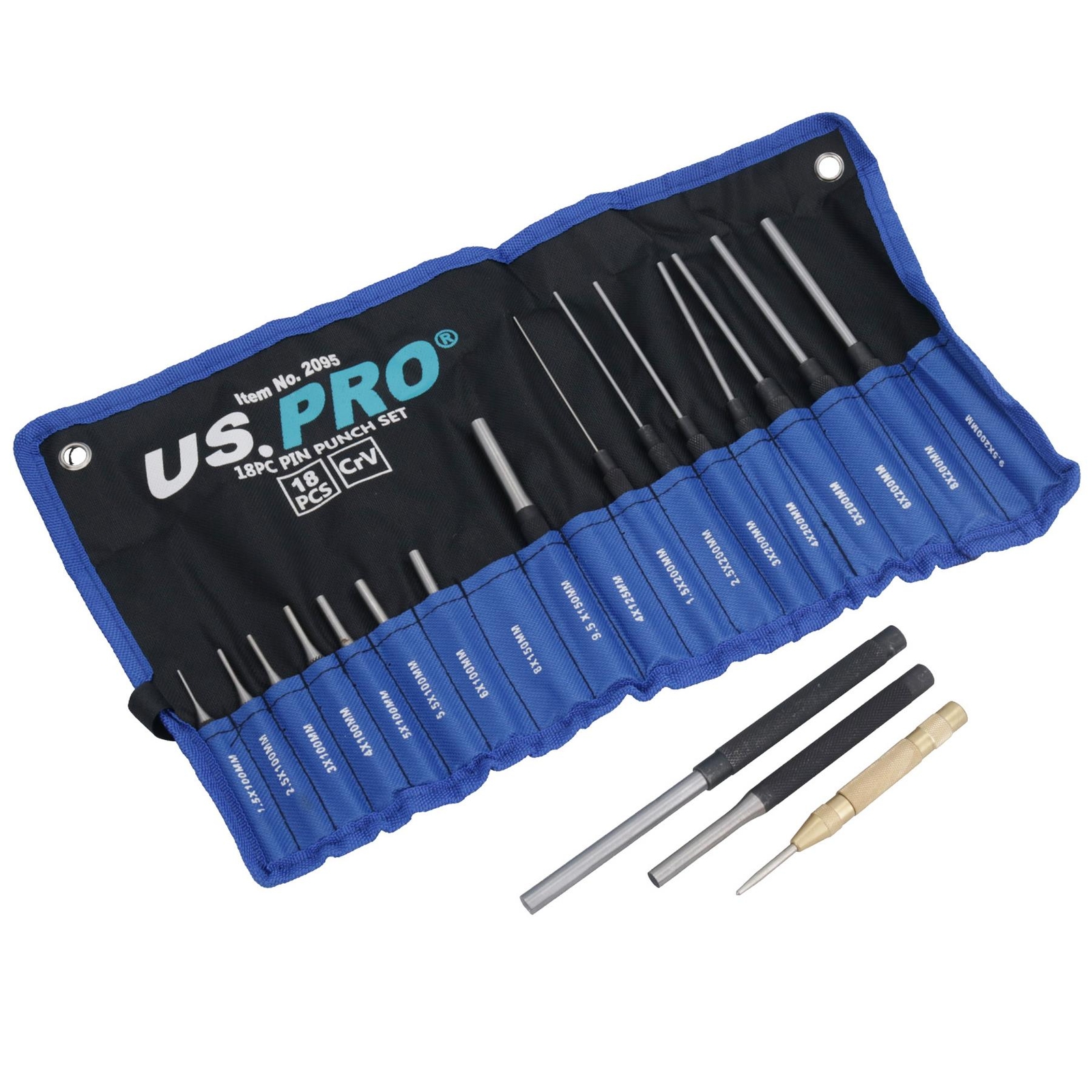 Parallel pin punch set / dot punch / automatic centre punch 18pc U.S.PRO AT131