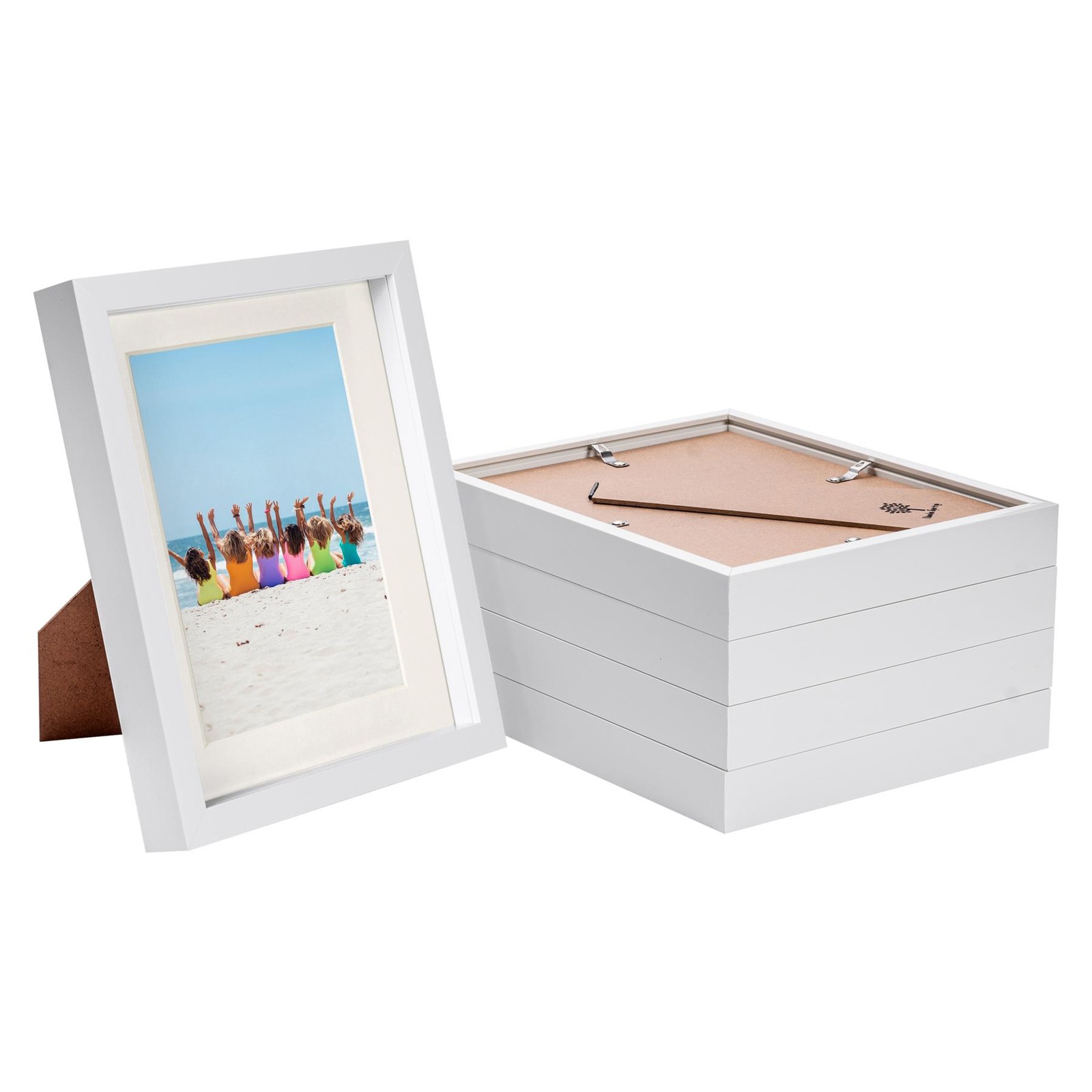 5x White 8" x 10" 3D Box Photo Frames Ivory 5" x 7" Mount Craft Shadow Picture