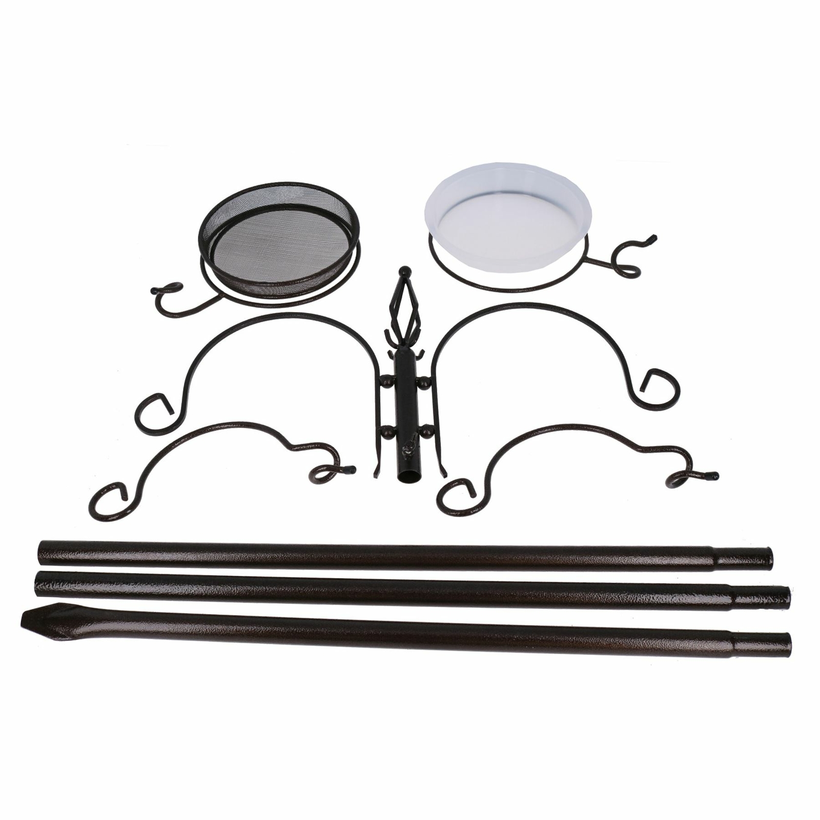 Deluxe Garden Wild Bird Feeding Station 4 Hangers, Feeder Tray, Plastic Bath