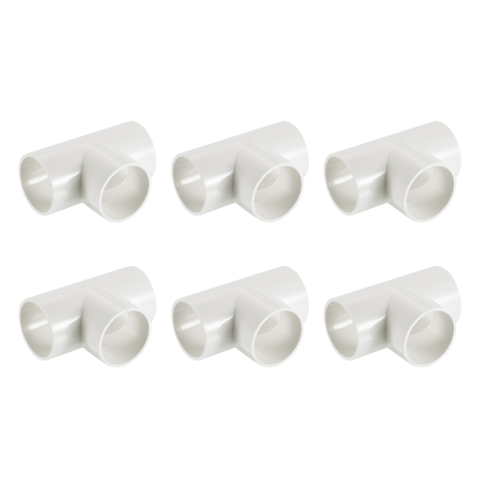 1-1/2" PVC Tee, 6 Pcs 3 Way Elbow Connector Furniture Grade PVC Tee Elbow, White