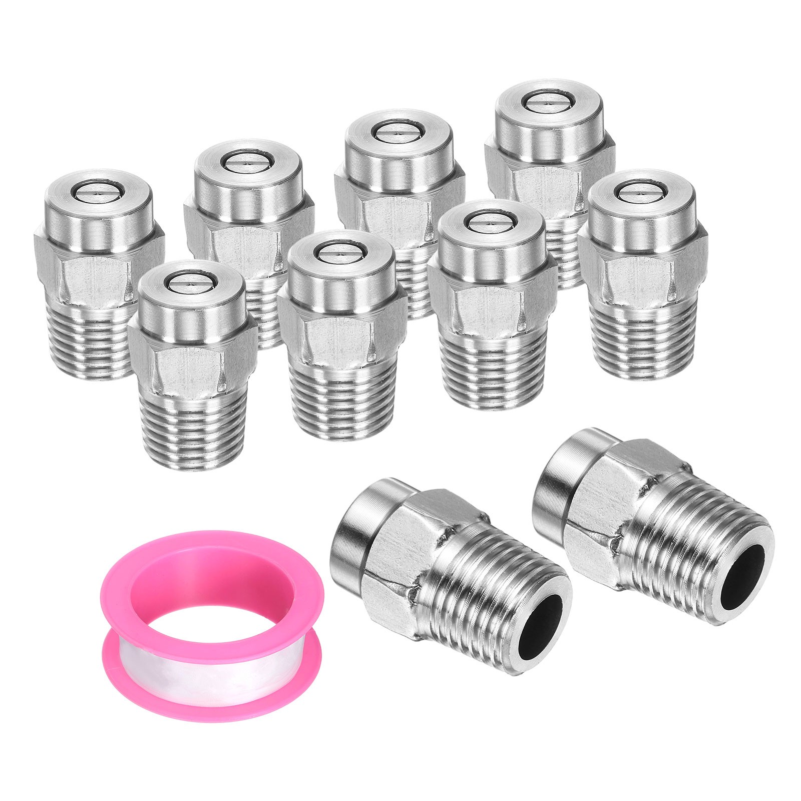 10pcs 25 Degree Surface Clean Tip 1/4 Inch NPT Male 2.5 Orifice Spray Nozzles