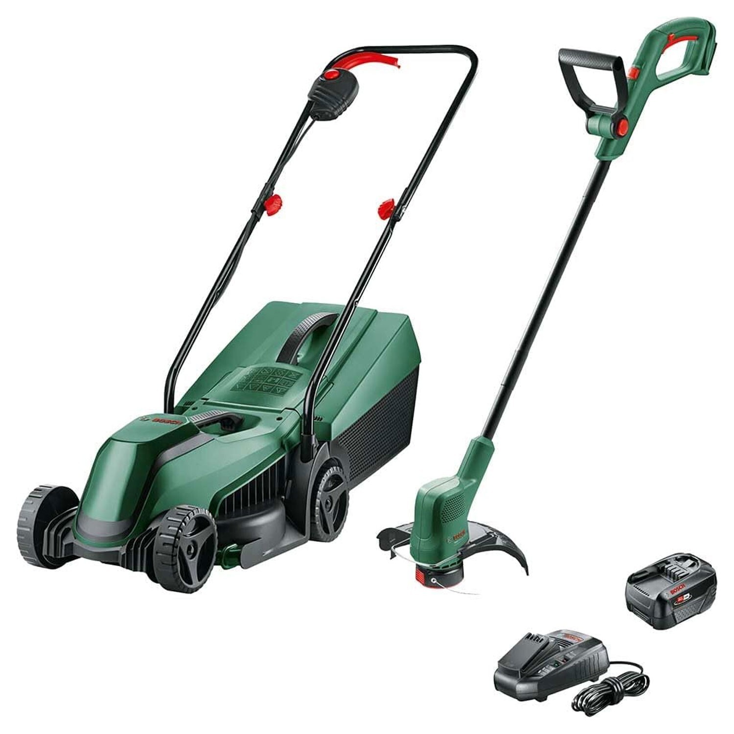 Bosch EasyMower 18V Cordless Lawn Mower + EasyGrasscut 18V Grass Trimmer Set UK