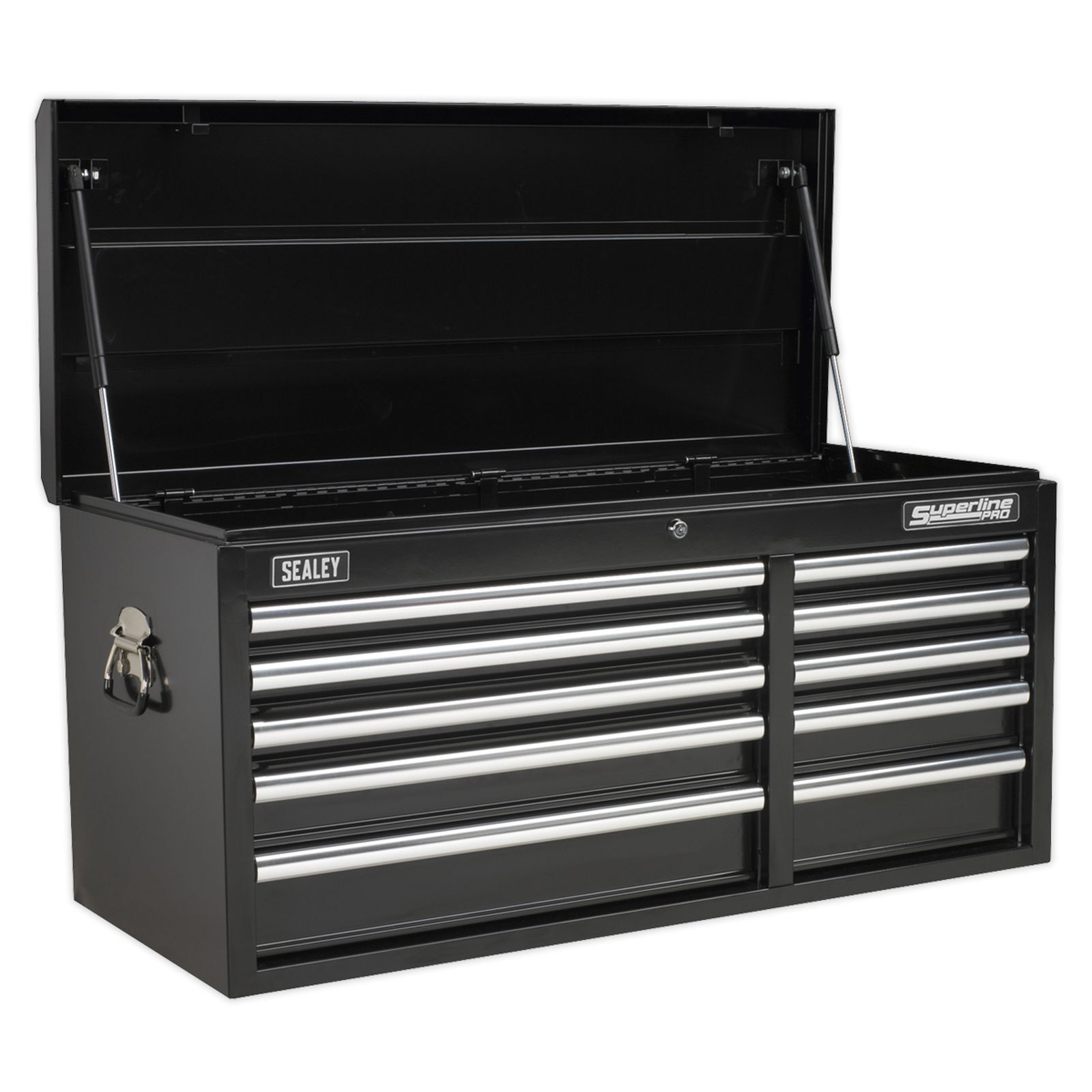Sealey Topchest 10 Drawer with Ball Bearing Runners Heavy Duty Black Chest