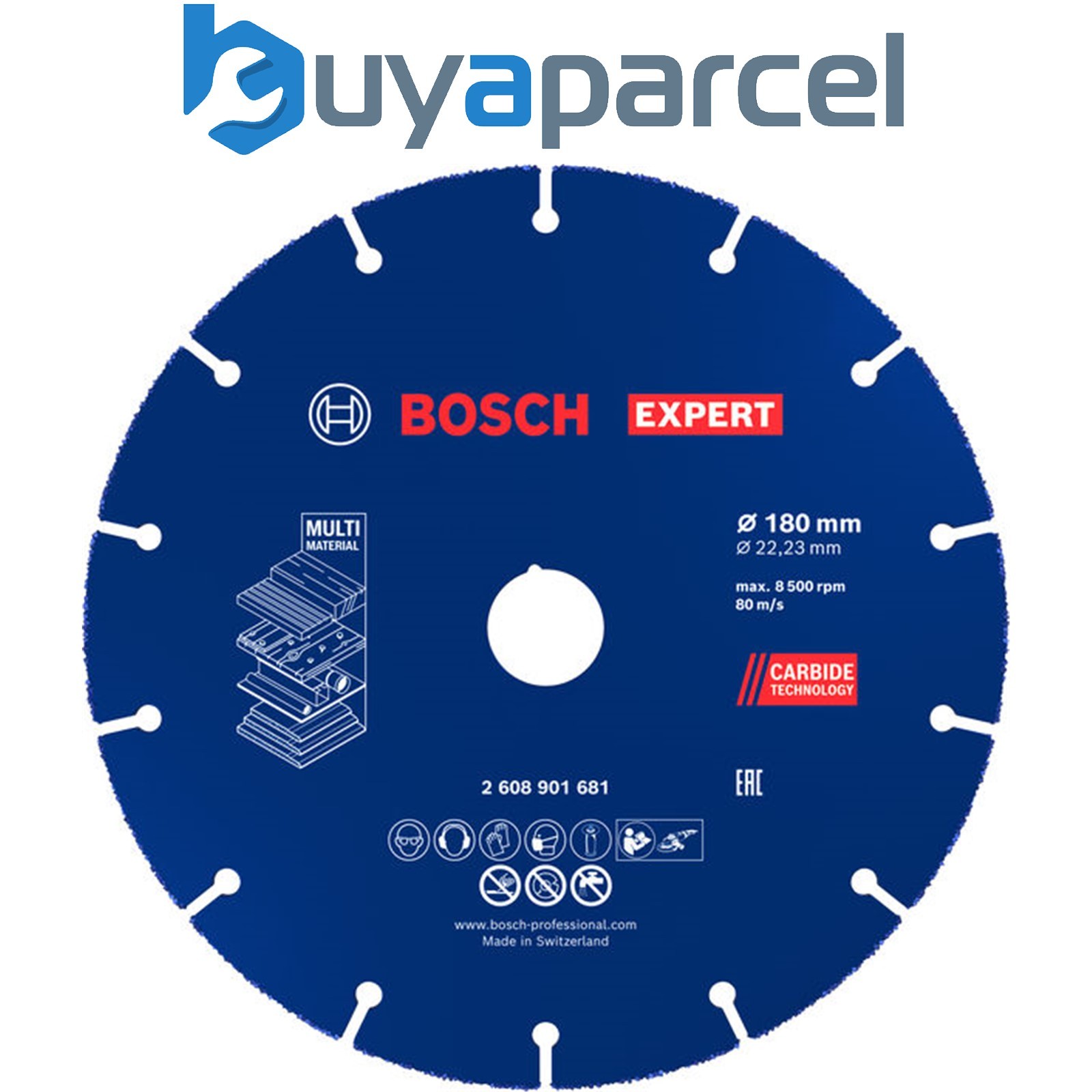 Bosch EXPERT Multi Material Carbide Cutting Disc 180 x 22.23 mm 2608901681