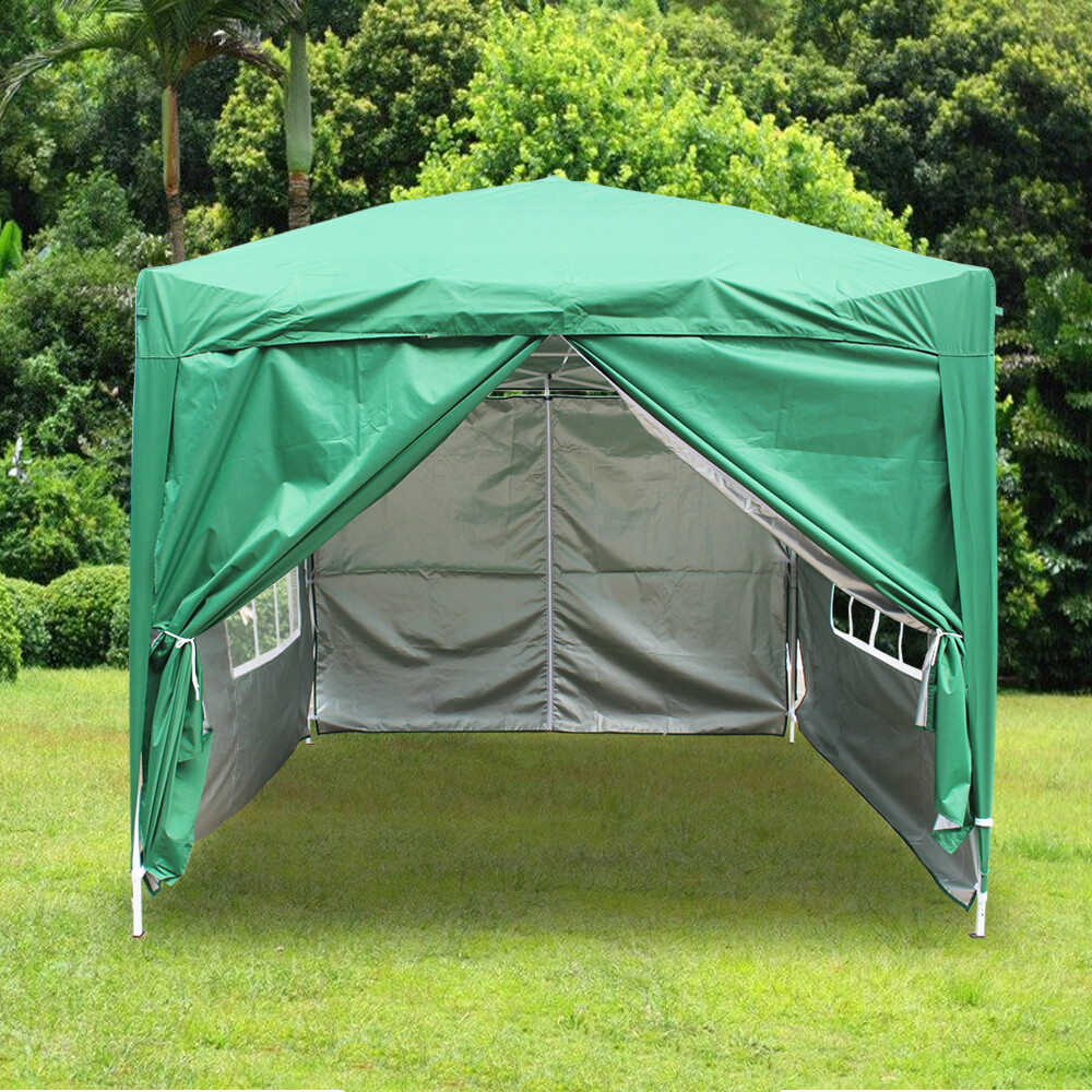 Green 2.5x2.5m Pop Up Gazebo Outdoor Garden Marquee Party Wedding Tent Canopy