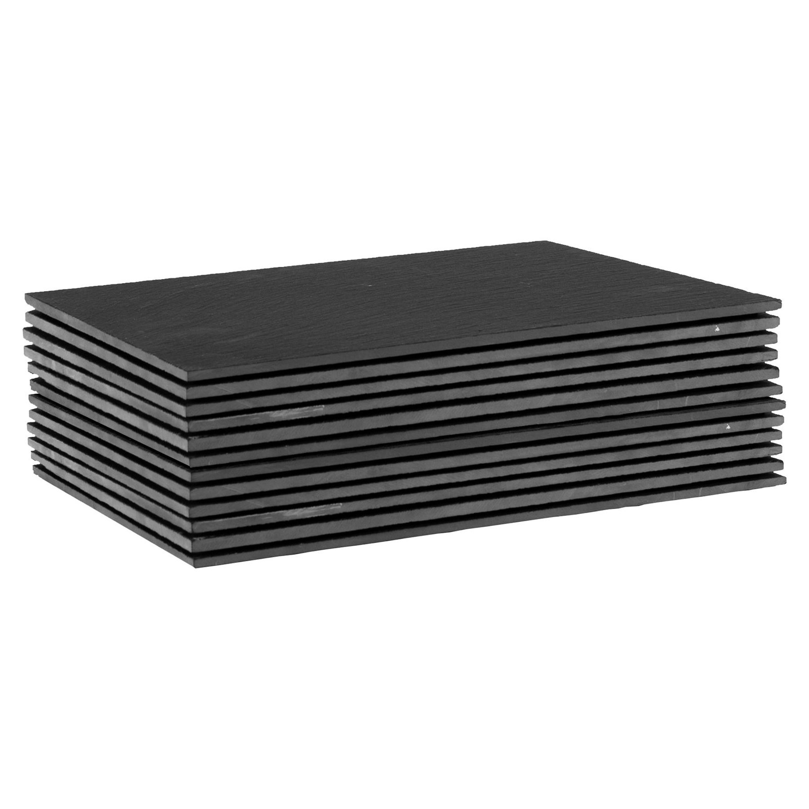 12x Linea Rectangle Slate Placemats 35cm x 25cm Natural Dining Table Mats Set