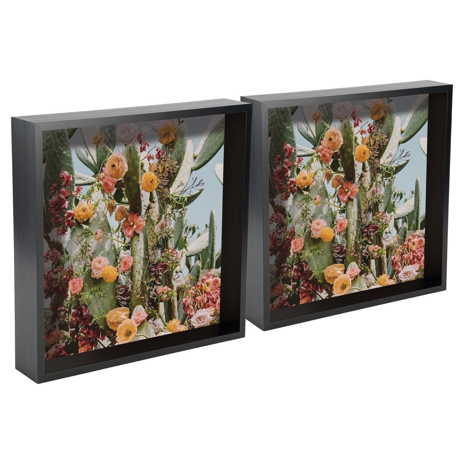 5x 3D Deep Box Photo Frames Standing Hanging Craft Frames 10 x 10" Black