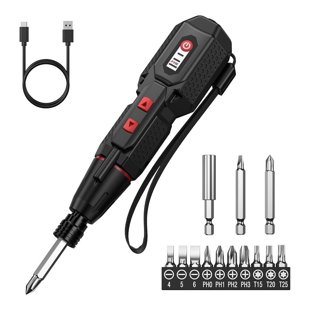 Electric Cordless Screwdriver,Rechargeable Screwdriver Set with 13 Bits, 31109