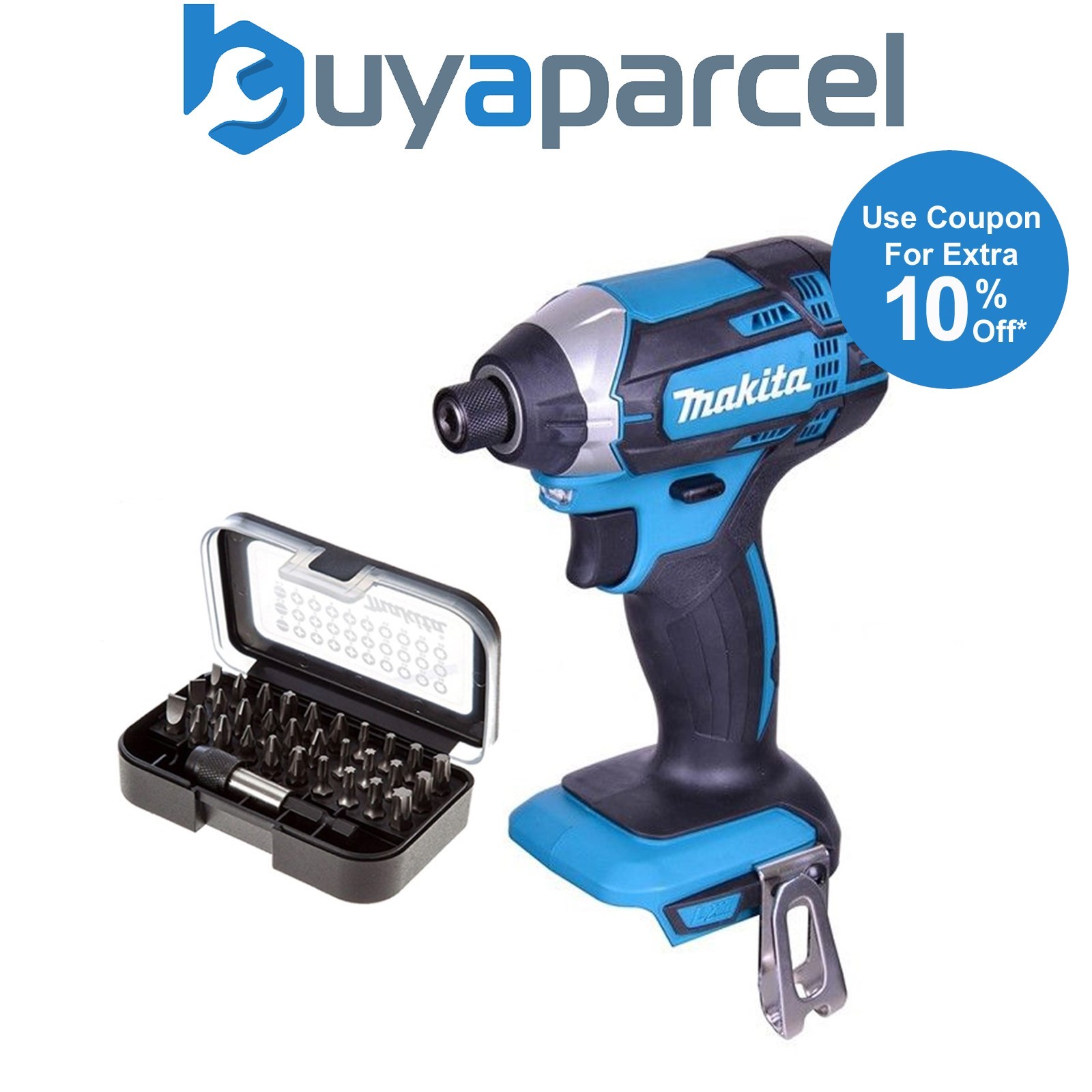 Makita DTD152Z 18v Lithium Ion Impact Driver LXT + 30pc Screwdriver Drill Bits