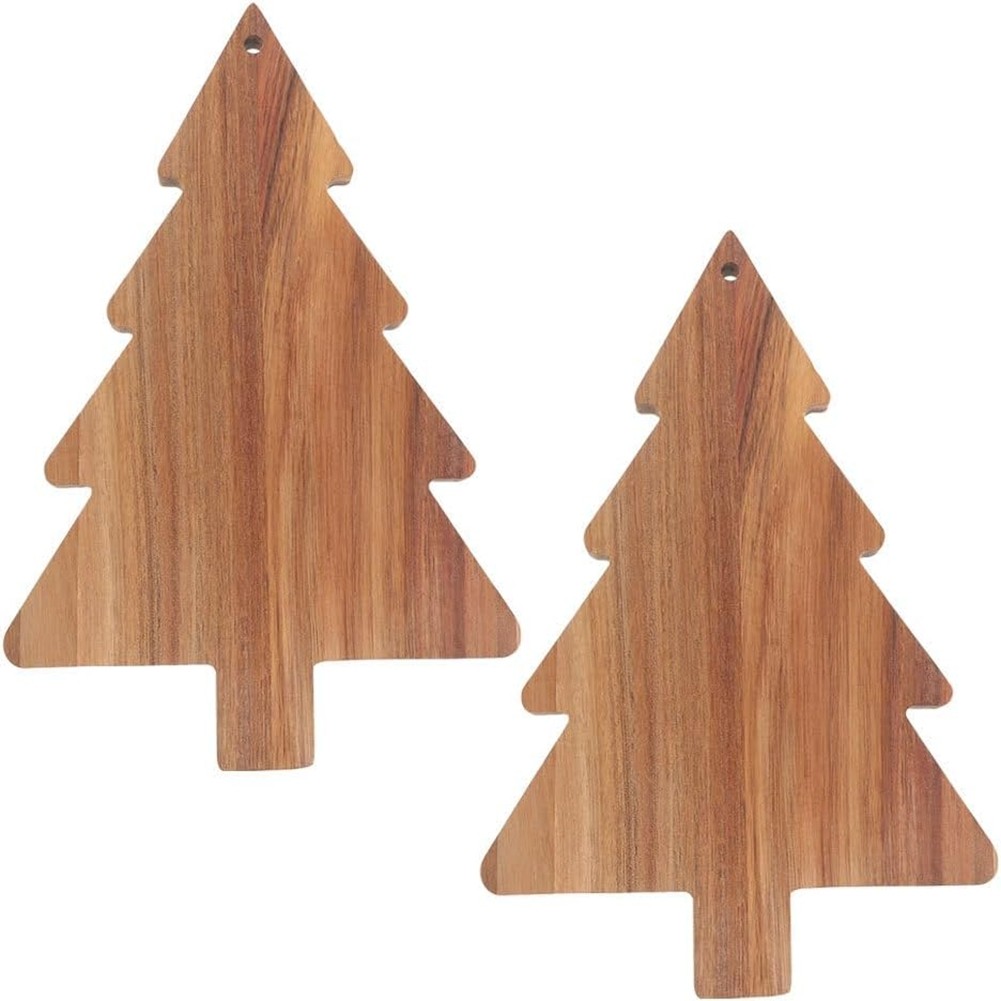 2pcs Christmas Tree Charcuterie Board, Wooden Cutting Board Xmas Tree4116