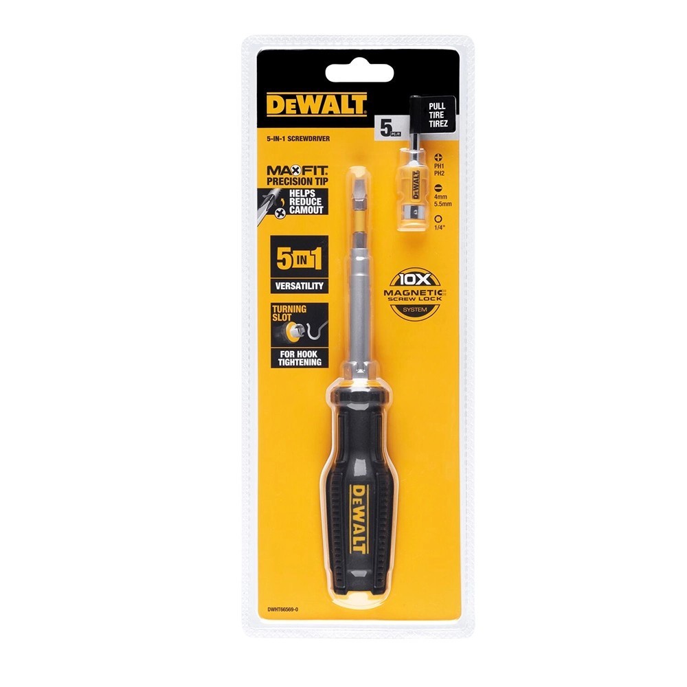 Dewalt MAX FIT 6-in-1 Quick Change Multi-Bit Screwdriver Handle Set, DWHT66569-0