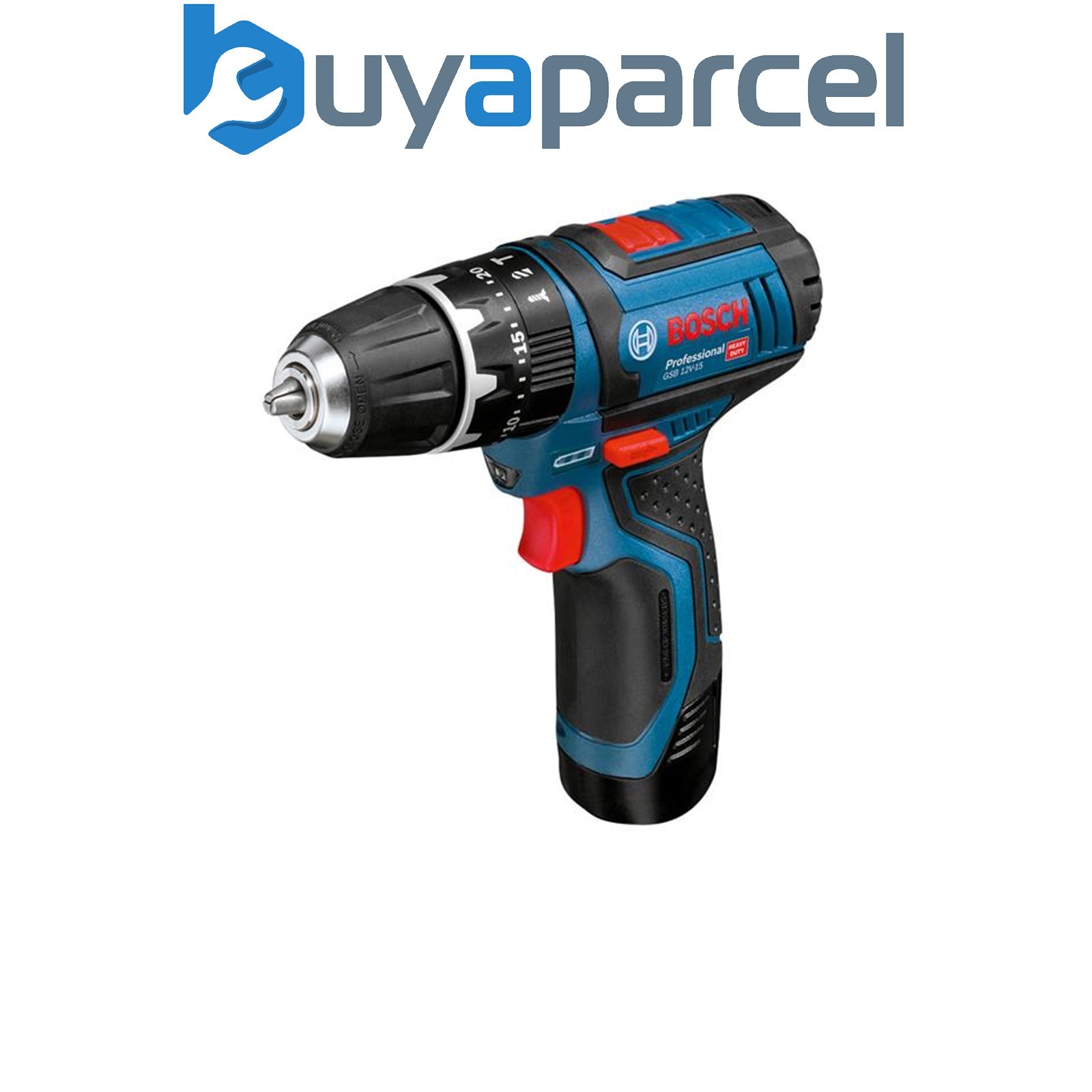 Bosch 06019B697J GSB 12V-15 Professional Combi Drill 12V 2 x 2.0Ah Li-ion BSH601