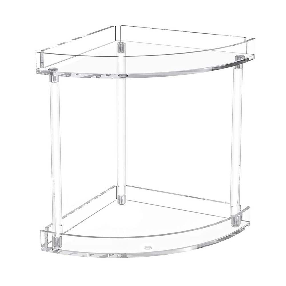 2 Tier Clear Acrylic Bathroom Counter Organizer Storage Rack E5L64985