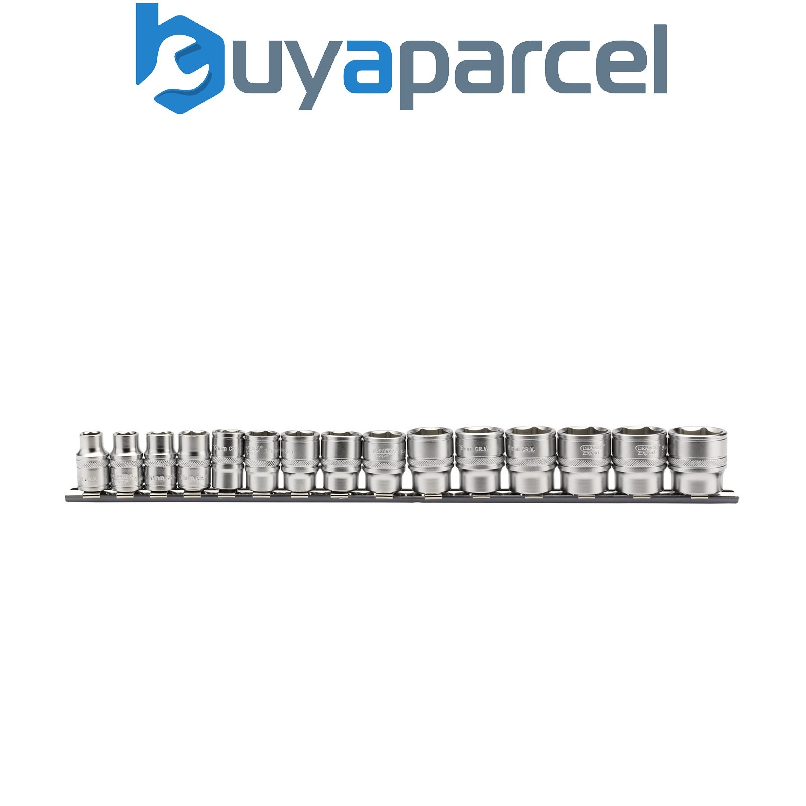 Draper 16492 Draper Expert Metric Socket Set on a Metal Rail, 3/8" Sq. Dr. (15 P