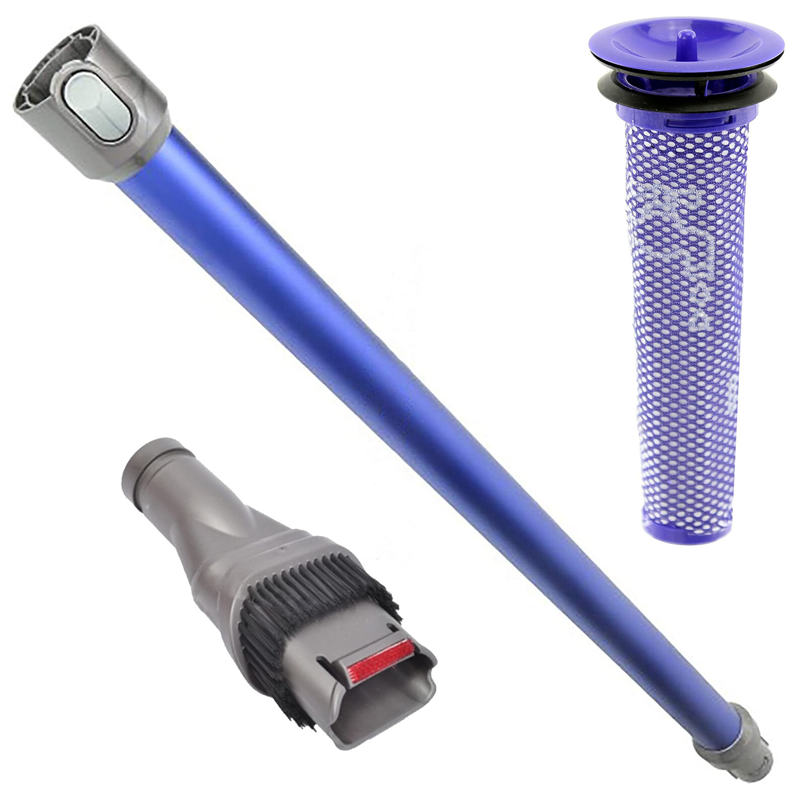 Extension Tube Rod Wand for DYSON V6 DC59 Animal + Upholstery Brush + Pre Filter