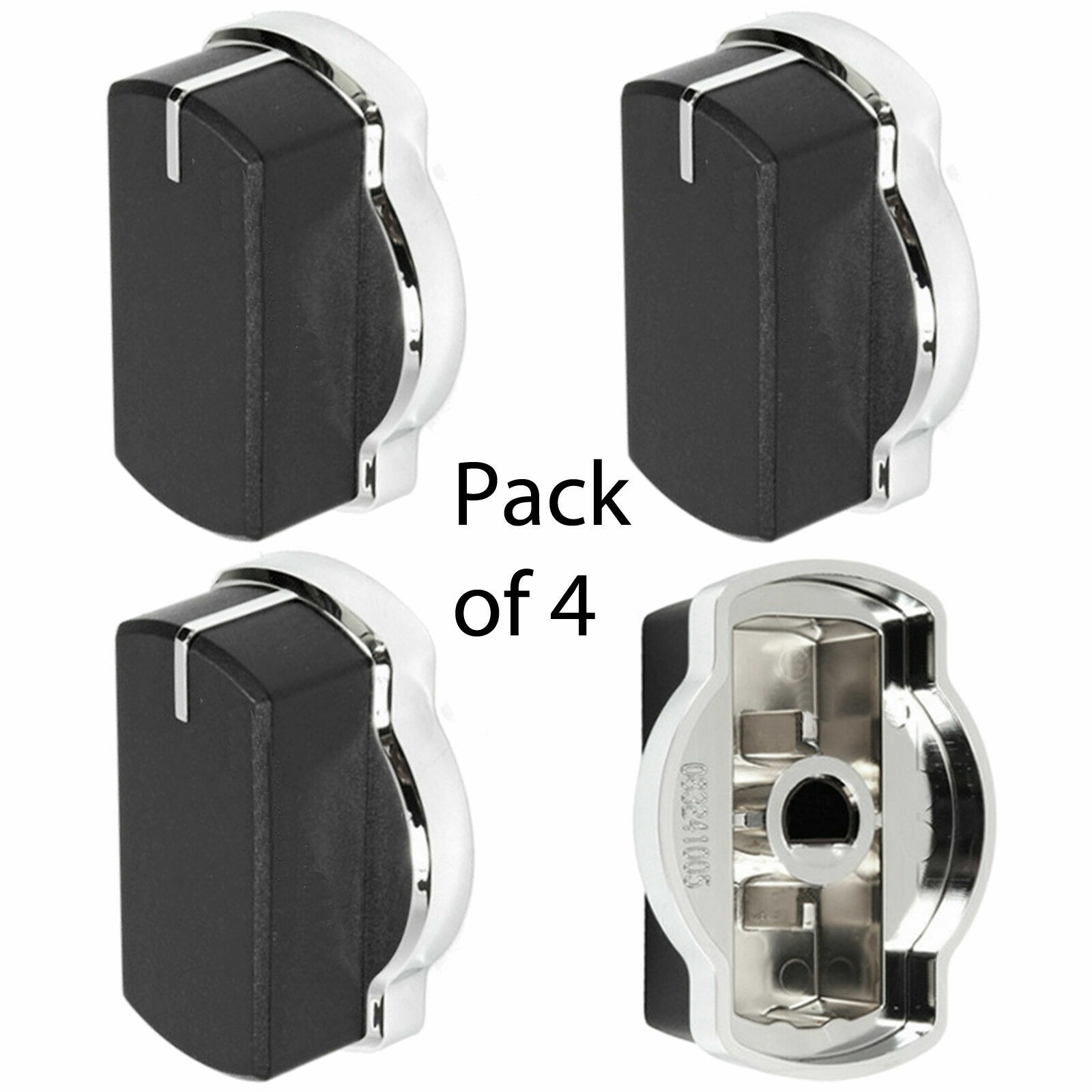 BELLING CH60R GHU60GE MK2 ST GHU70GC Oven Cooker Hob Switch Knob Silver Black x4