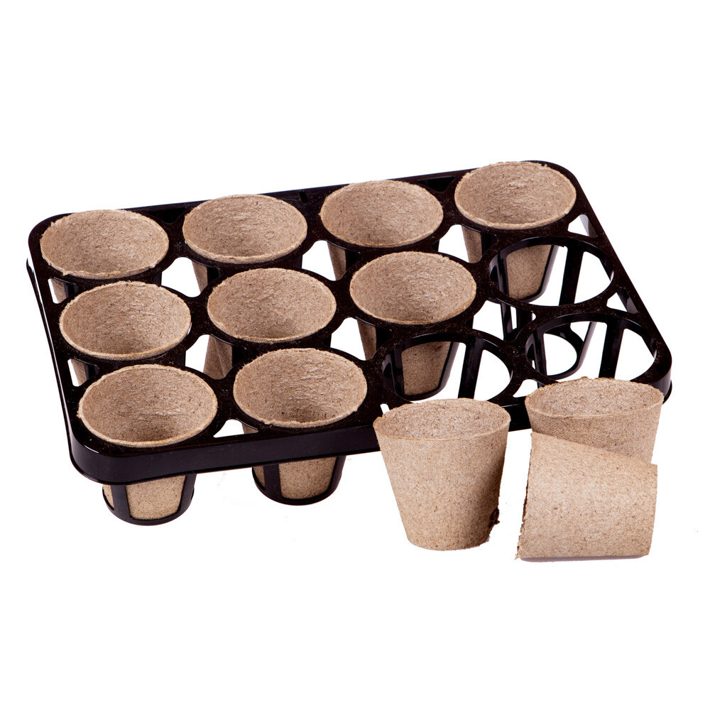 Eco Planting Trays, 10 Skelly Trays with 120 x Jiffy Bio Pots, Reusable