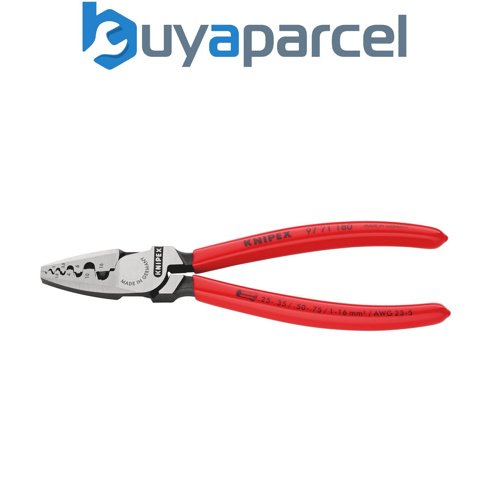 Draper 26146 KNIPEX 97 71 180 SB Crimping Pliers for Wire Ferrules, 180mm