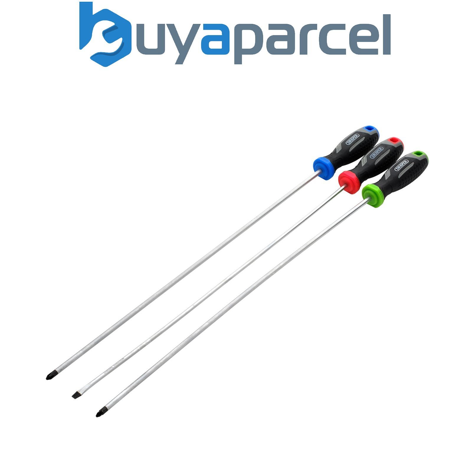 Draper 13429 Long Reach Soft Grip Screwdriver Set (3 Piece)
