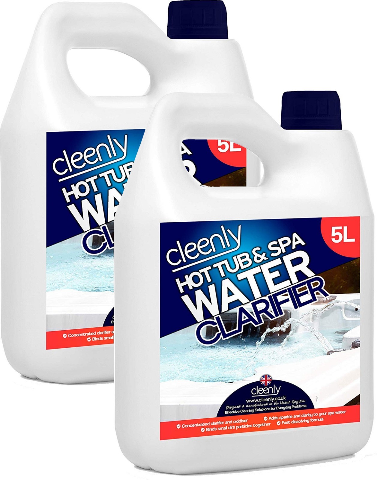 Cleenly Water Clarifier for Hot Tub & Spa Clears Cloudy, Dull Looking Water 10L