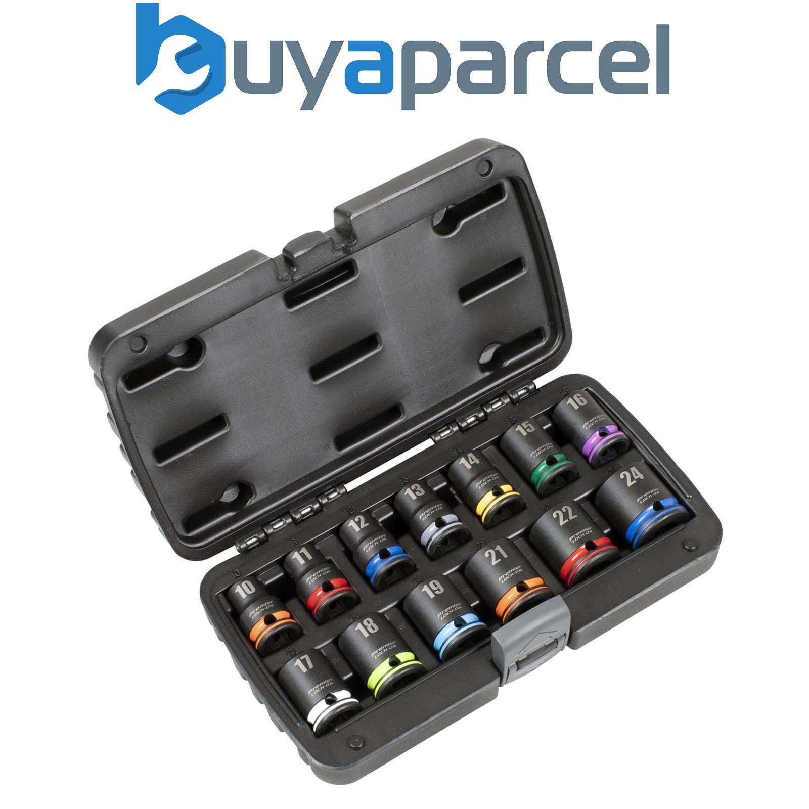 Sealey AK56160M Lock-On&trade; Impact Socket Set 1/2"Sq Drive 13pc 6pt Metric