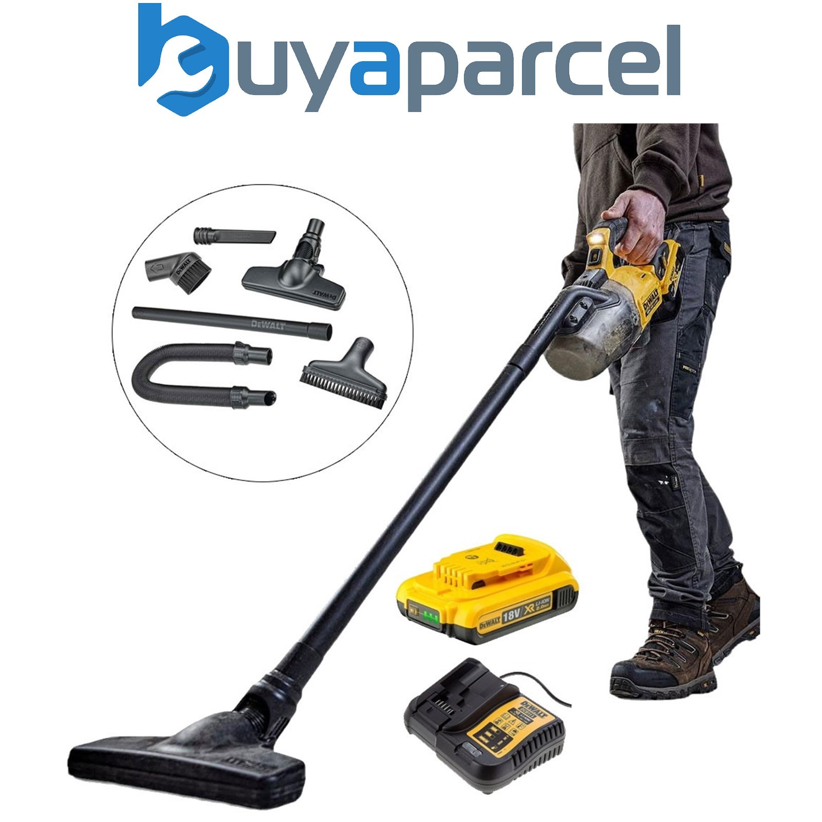 Dewalt DCV501LN 18v L-Class Cyclone Vacuum Cleaner + Accessories + 2ah Battery