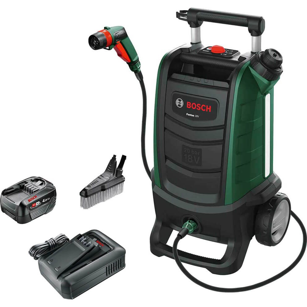 Bosch FONTUS Gen II P4A 18v Cordless Low Pressure Washer 20 Bar 1 x 4ah Li-ion