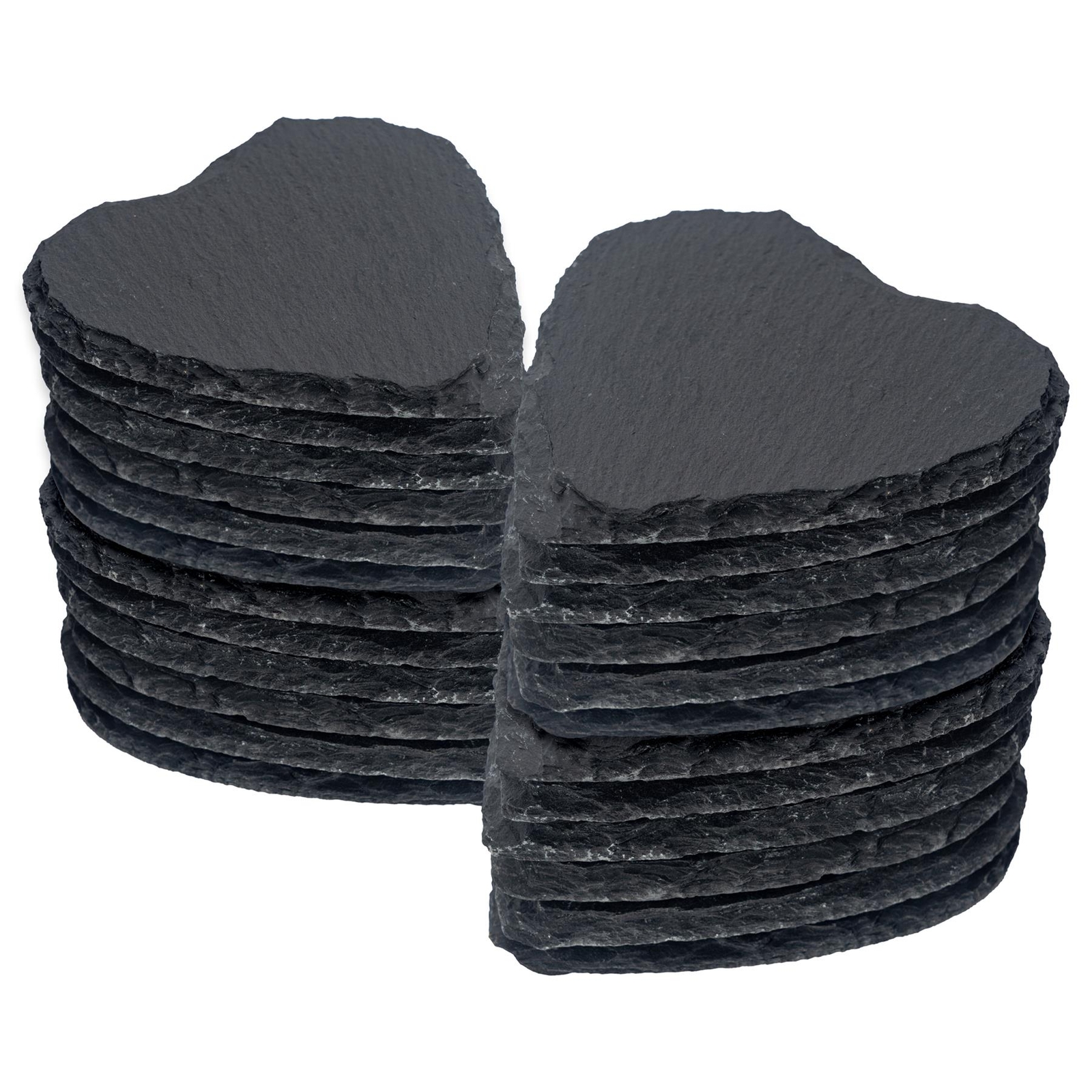 24x Heart Slate Coasters 10cm Natural Drinks Coaster Wedding Table Mat Gift Set