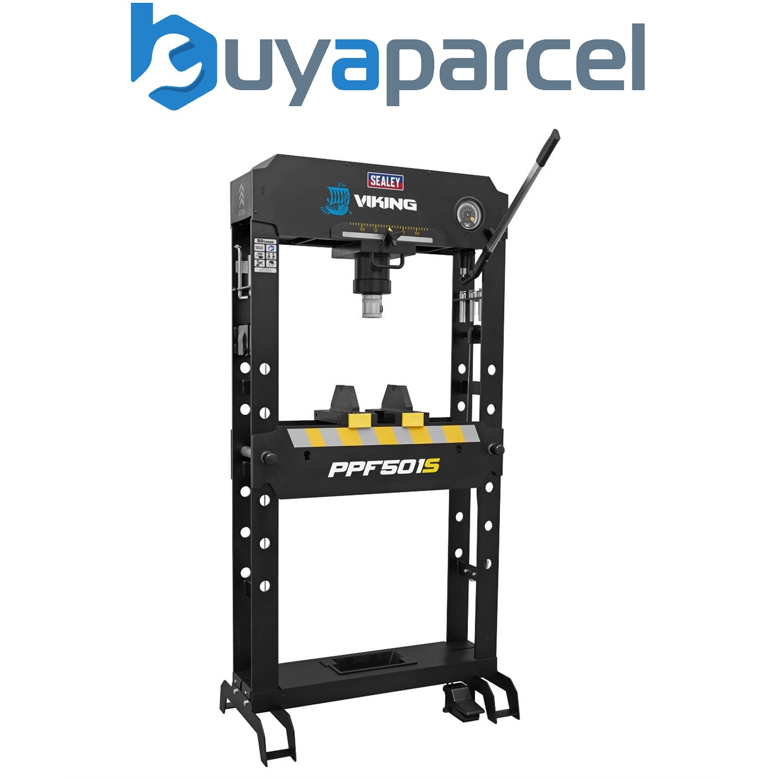 Sealey PPF501S Viking Floor Type Air/Hydraulic Press with Sliding Ram and Foot P