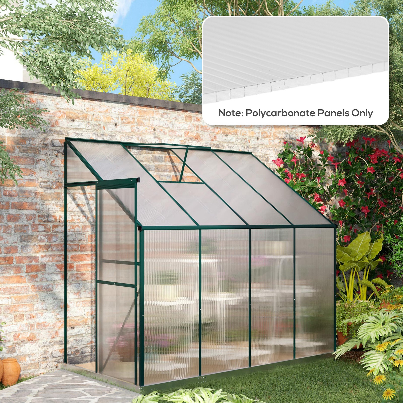 14 Pieces Twin-Wall Greenhouse Polycarbonate Sheets, 121 x 61 x 0.4cm