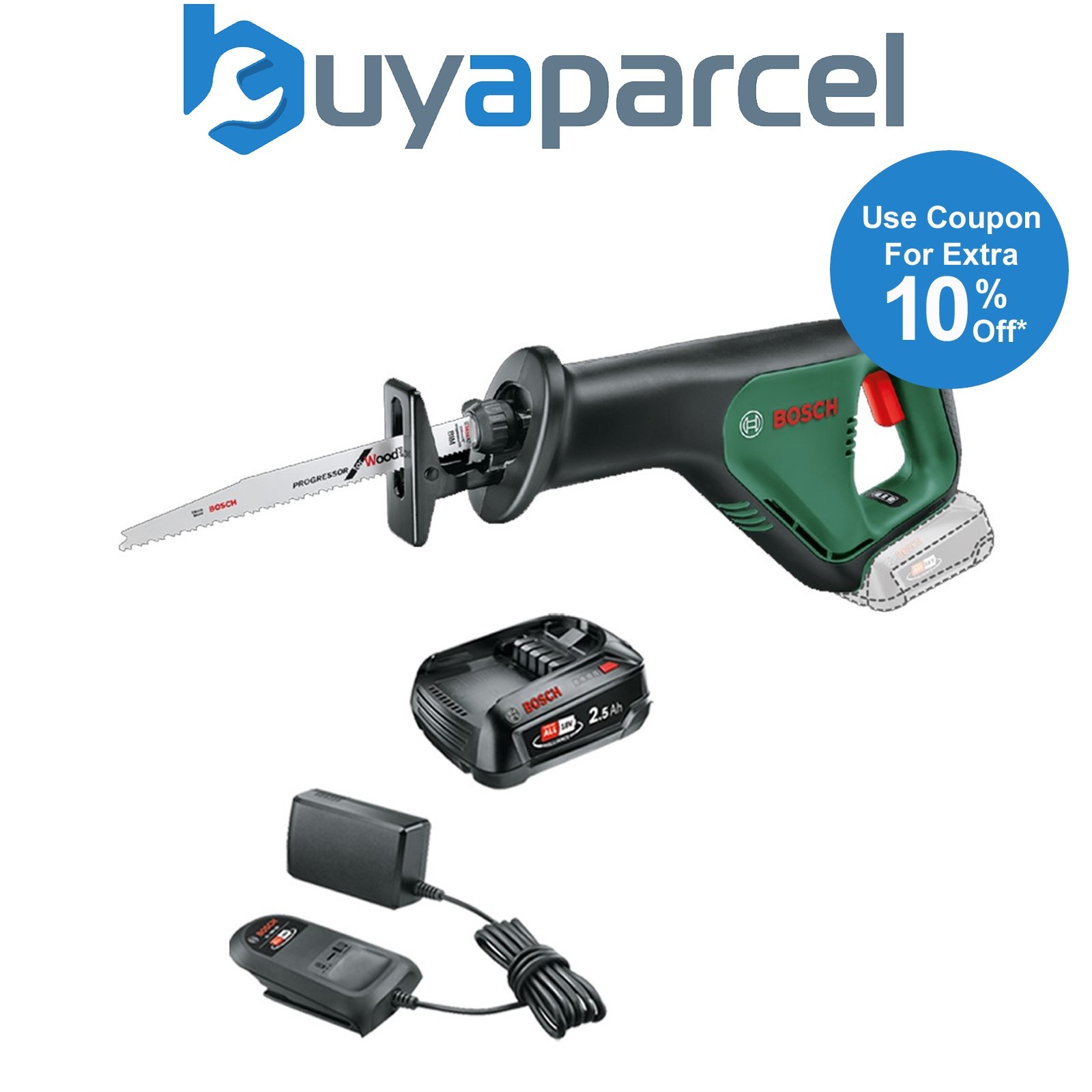 Bosch 06033B2402 AdvancedRecip 18v Cordless Recip Saw + 2.5AH Battery Kit