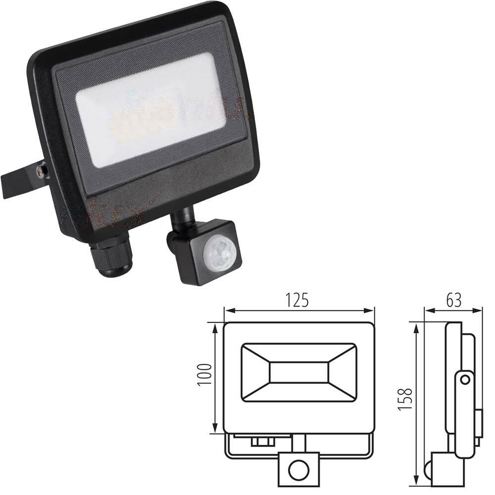 20W Cool White Garden LED Floodlight External Wall Movement Detector Spot Light