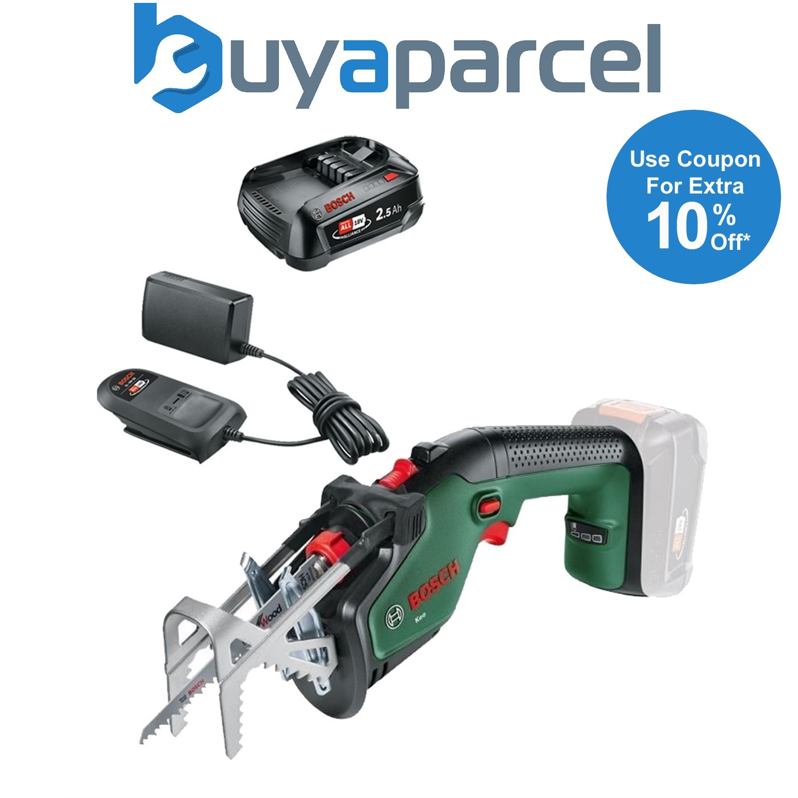 Bosch 0600861A01 Keo Recip Pruning Multi Saw Pruner 18v + 2.5AH Battery kit
