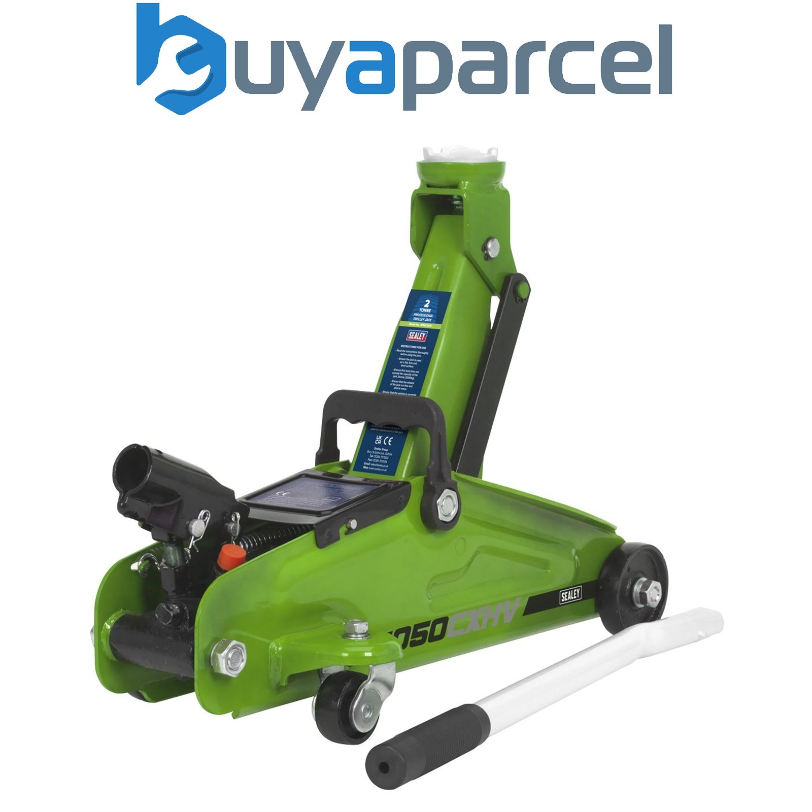 Sealey 1050CXHV Short Chassis Trolley Jack 2 Tonne - Green
