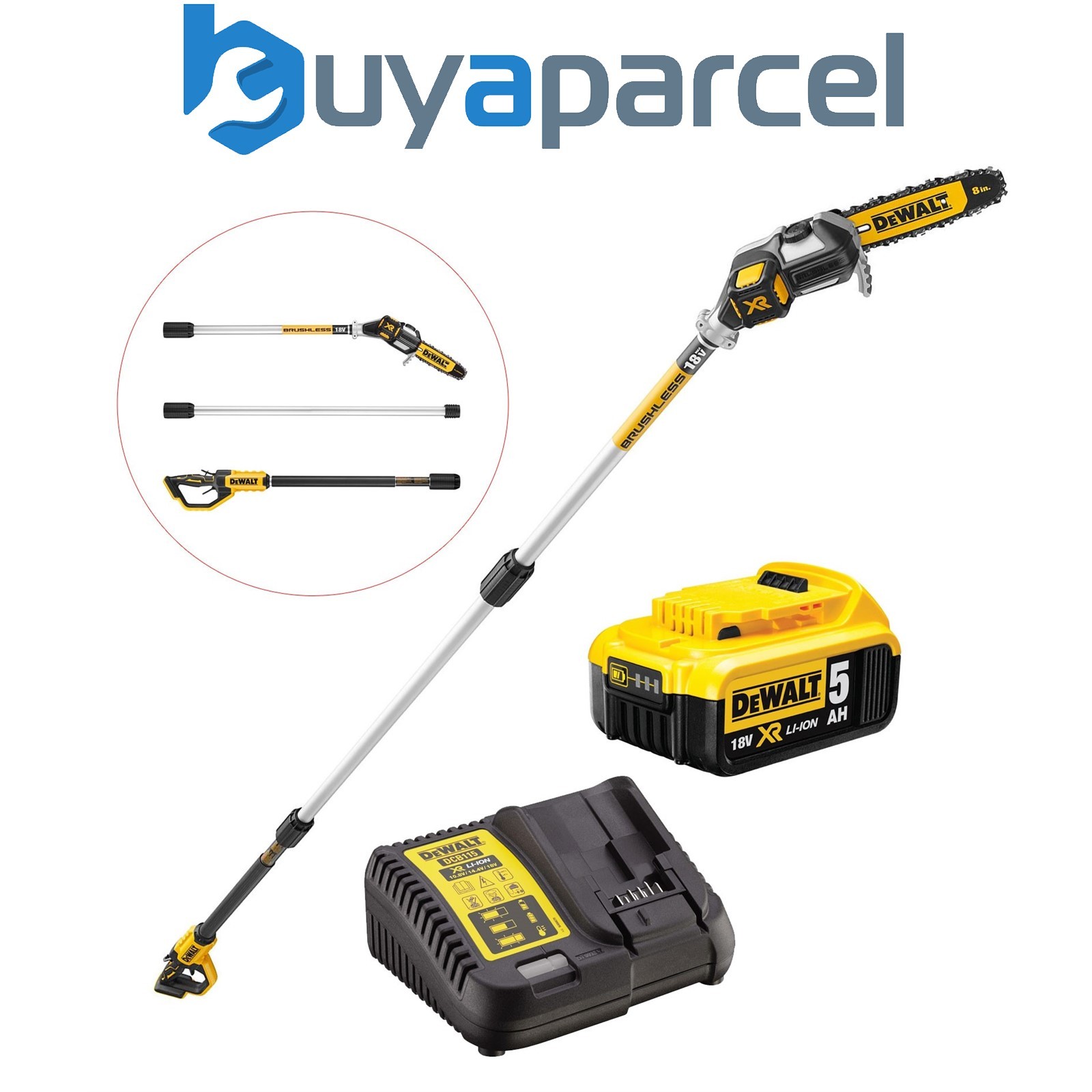 Dewalt DCMPS567P1 18v XR Brushless Pole Saw Chainsaw Pruner Split Shaft -1X5.ah