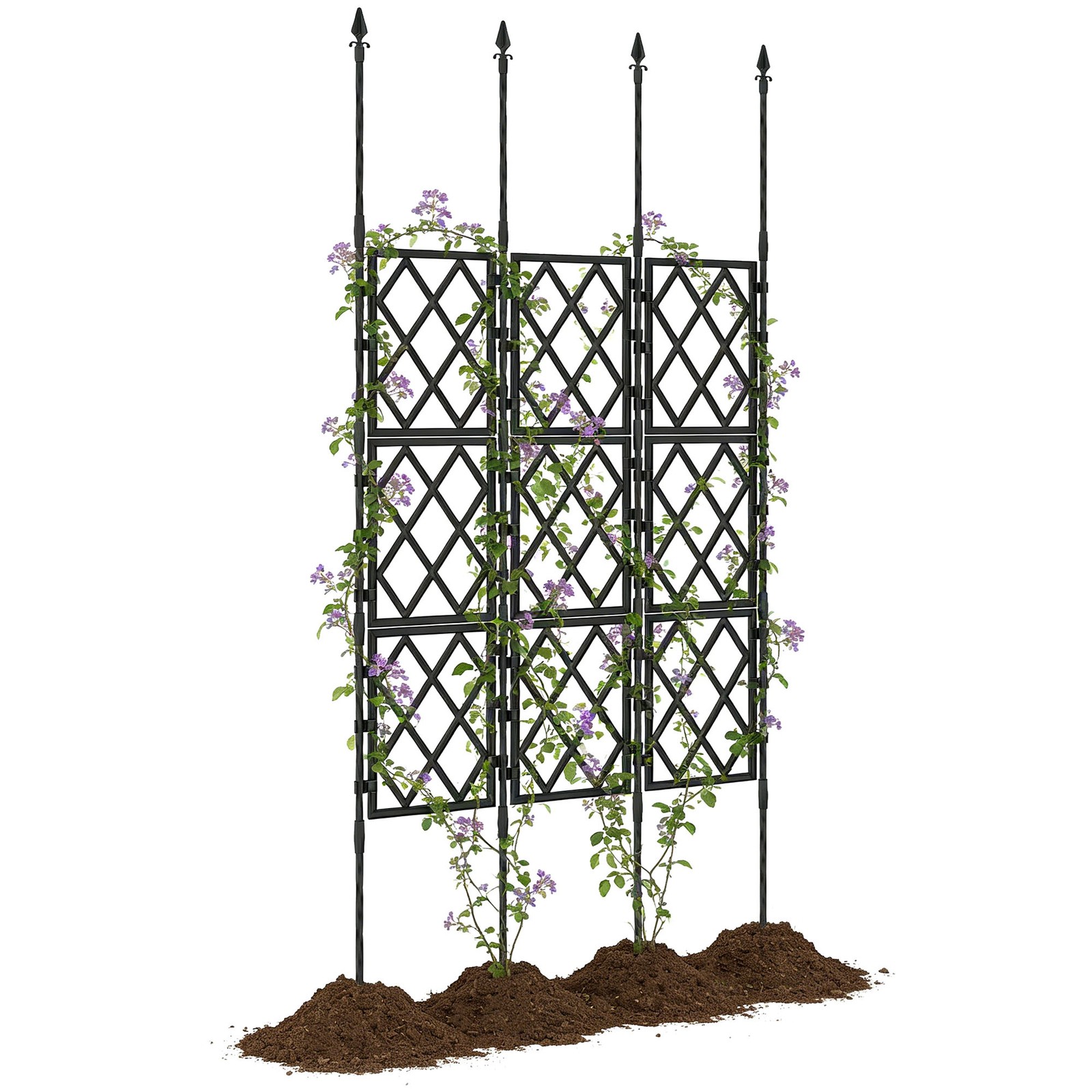 Outsunny Foldable Garden Trellis, Lattice Climbing Support Trellis