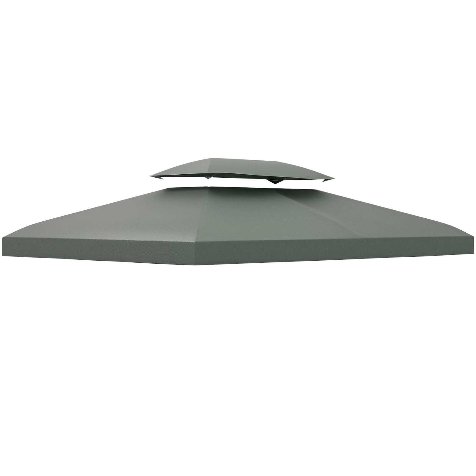 Outsunny 3x4m Gazebo Replacement Roof Canopy 2 Tier Top UV Cover Dark Grey