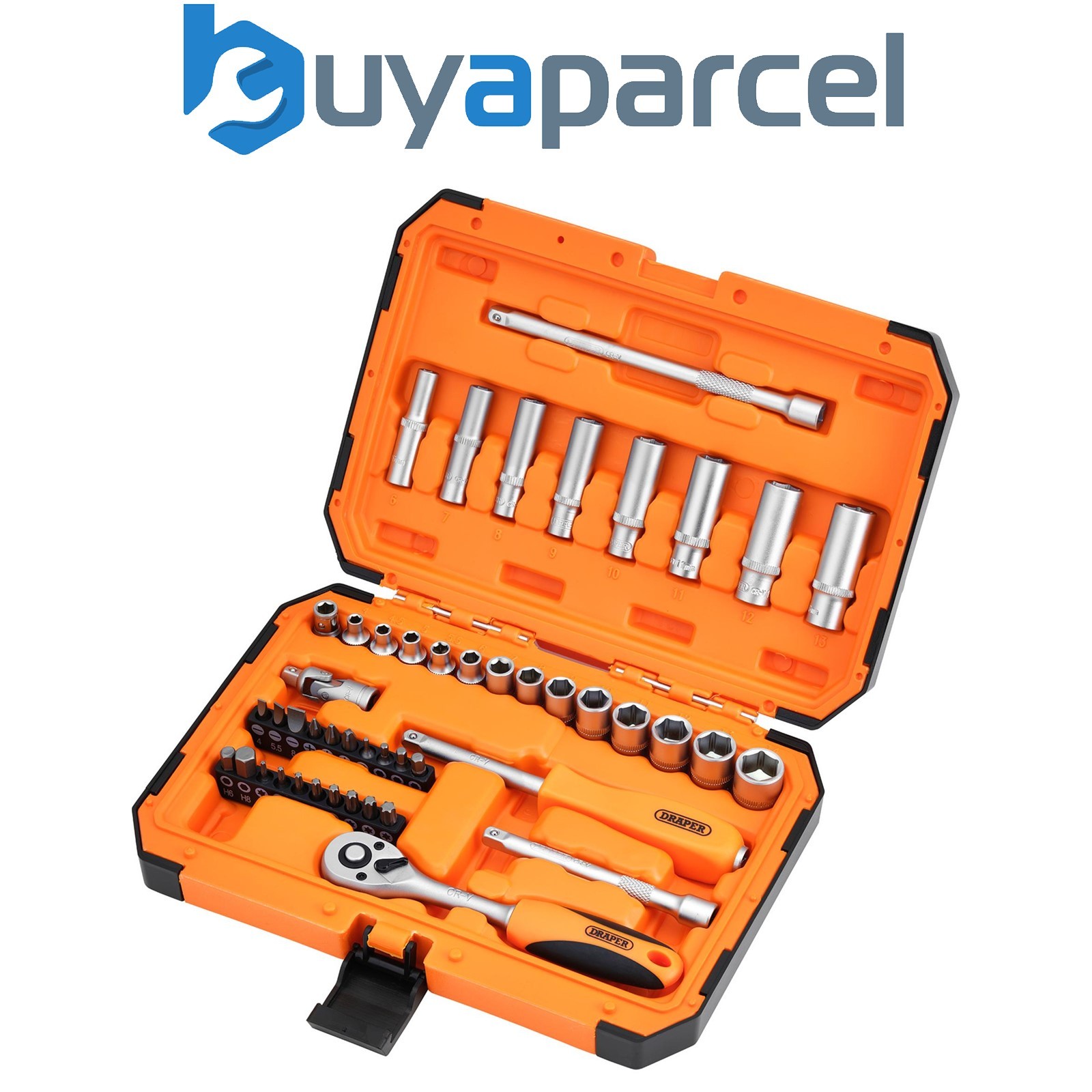 Draper 22109 HI-TORQ 6 Point Socket Set, 1/4" (47 Piece)