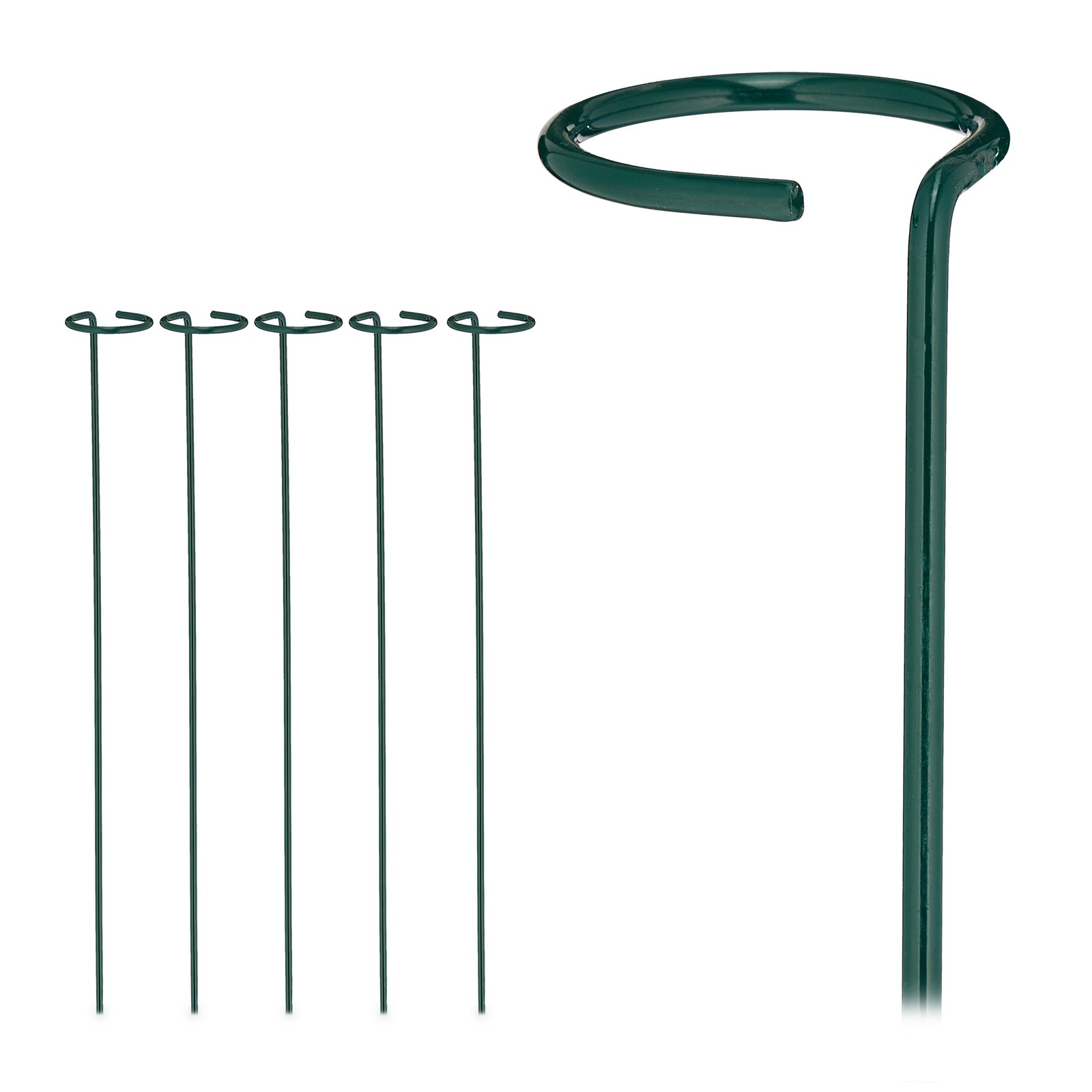 Plants support Climbing Plant Aids Metal Garden Stakes 60 cm Dark Green Steel
