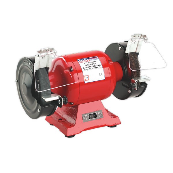 Bench Grinder 150mm Wire Wheel 450W 230V Heavy Duty Garage - Sealey BG150XW/99
