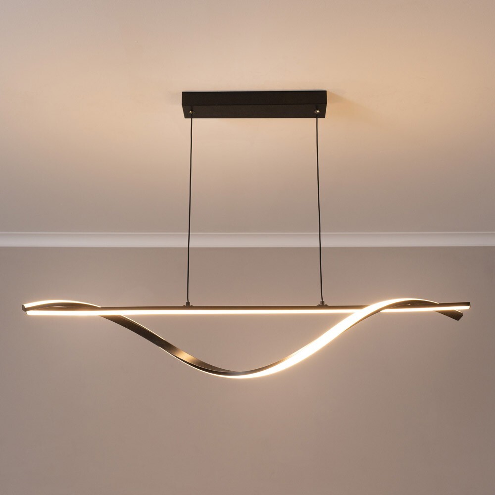 LED Ceiling Light Fitting Living Room Adjustable Black Twist Drop Pendant Lamp